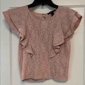 Cute Pink Blouse w Ruffle Sleeves